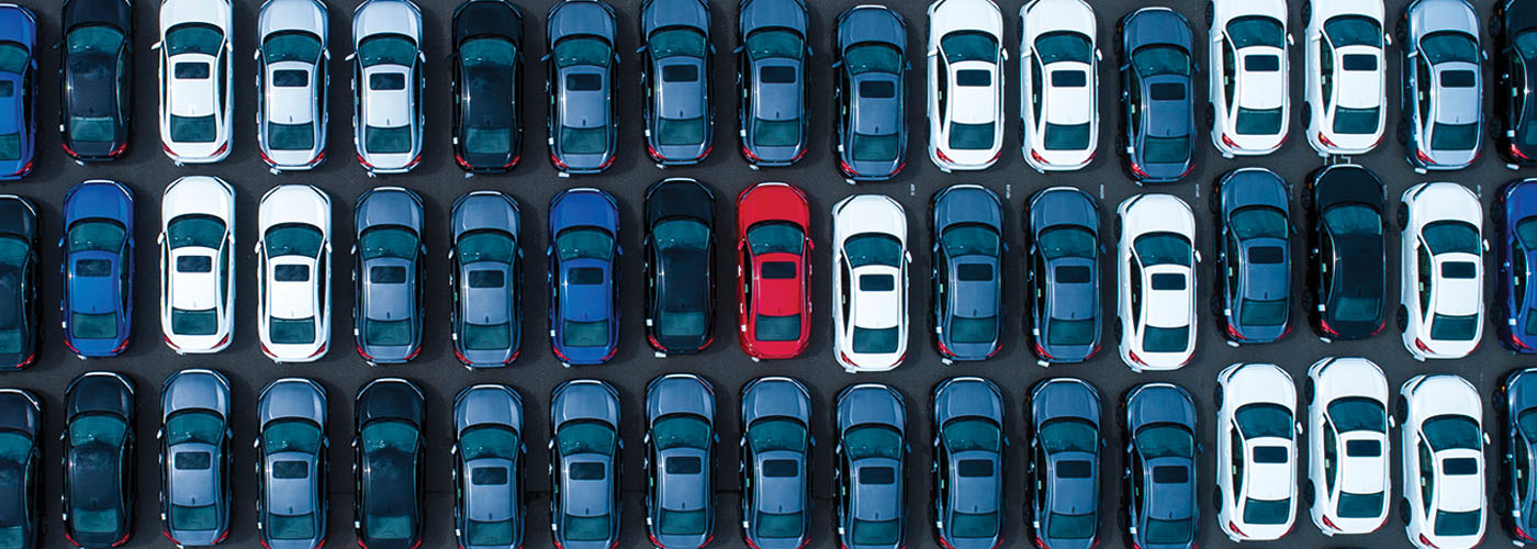 aerial view of dealership lot